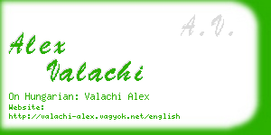 alex valachi business card